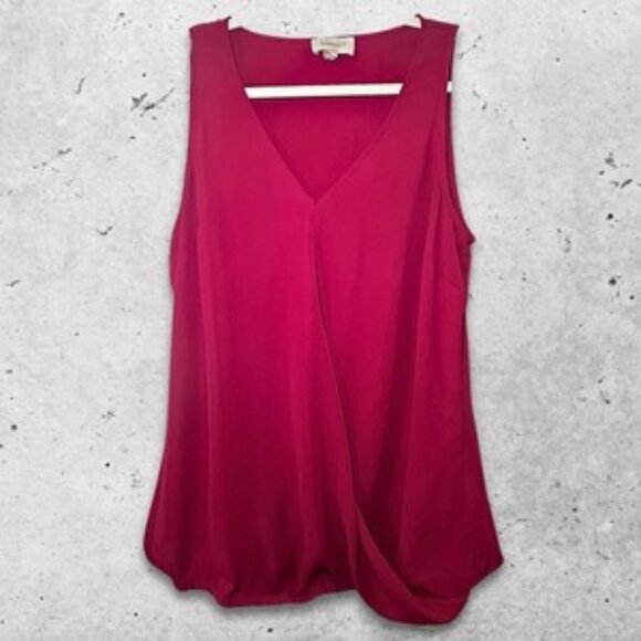 Laundry by Shelli Segal Top Sleeveless Design V-Neckline Breathable Fabric Red S - Picture 1 of 8